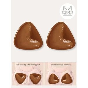 Brown Size B Cup Double Sided Adhesive Push Up Padded Bra Sticky Inserts Black‎